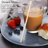 Individually Wrapped Coffee Stir Sticks 7.5Inch- 500 Pack Round End,Eco Friendly Stirrers For Drinks,Natural Wood