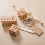 3 Piece Monthly Record Growth Block Wood Color Wooden Baby Photography Props Photo Milestone