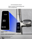 Household Rotating and Stretchable Digital Display Faucet, Waterfall Multifunctional Pull Kitchen Sink Faucet