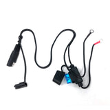 60CM 18awg Connector Cable Ring Terminal Battery Charger Quick Disconnect SAE Extension Cord Motorcycle Car Tractor 10A Fuse