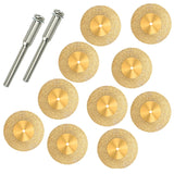 10 Pcs Cutting Cut Off Discs Coated Rotary Tools Titanium Plated Diamond Wheel WITH/Mandrel