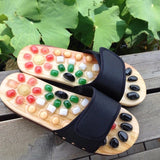 Newly Natural Pebble Stone Massager Slippers Reflexology Care Blood Activating Foot Acupuncture Point Massage Shoes