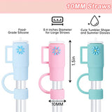 5PCS Straw Cover Cap Stanley Cup Accessories For Stanley Cup, Silicone Straw Topper Fit Stanley 30&40 Oz Tumbler With Handle