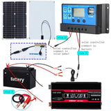 110V/220V 18W Solar Panel+30A Chargers Controller+4000W Modified Sine Wave Inverter Solars Panels System Power Generation Kit