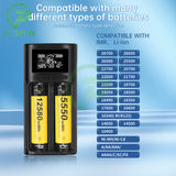18650 Battery Charger LCD Display 1.5A for Li-ion LiFePO4 Ni-MH Ni-Cd AA 21700 20700 26650 18350 17670 RCR123 18700