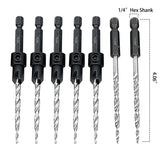5Pcs Wood Countersink Drill Bit Set With 2Pcs Counter Sinker Replacement Tapered Drill Bit For Drilling Pilot Hole