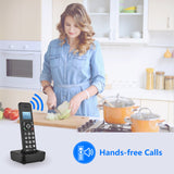 Cordless Phone Caller ID/Call Waiting 1.6 inch Backlight LCD 3 es Screen Display Rechargeable Batteries Support 16 Languages
