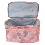 Knitting Bag Pink Oxford Cloth DIY Multifunctional Portable Crochet Holder Bag with Dividers for Knitting Needles Yarn Balls