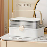 1pc Transparent 3-layer Storage Box With Cover And Handle, Large Capacity Multifunctional Dust-proof Storage Case For Keeping Cosmetics, Medicines,carrying Cases
