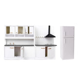 1:12 Dollshouse Miniature White Wooden Cabinet Cupboard Fridge Furniture Kitchen Dinning Room Decoration