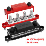 DaierTek 275A 12V Power Distribution Block Car Audio Busbar 6 x 5/16" (M8) Terminal Stud Positive Ground Battery Bus Bar