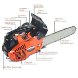 12-inch High power bamboo chainsaw gasoline wood high-power electric saw home carpentry.