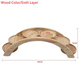 1PCS Hot Pot Arch Bridge Plate Sushi Bridge Boat Tableware Dessert Wooden Dim Sum Plate Sushi Tray Kitchen Sushi Plate