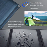 100W Foldable Solar Panel with Dual USB + DC Output - Portable Charger for Outdoor Travel, Hiking, Camping. Power Supply in Foldable Bag.