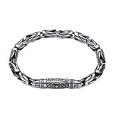 S925 Sterling Silver Bracelet Men's Thick Diamond Pestle Thai Silver Retro Old Personality Jewelry