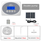 Double Pump Automatic Watering Device for Plants Solar Drip System Timer Intelligent Garden Drip Irrigation Device Controller