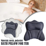 tub Pillow Back Soft Relaxing Neck Cups Bath Hot Cushion For Massage With Gray Suction Tool Spongy Spa