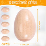Set Of 6 Pcs Wooden Percussion Maracas Egg Shakers Musical Instrument Toy For Kids