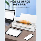 A4 Thermal Paper Printing for Travel - Mobile Photo Wireless BT Printer, Supports 210/112mm(4''), 80mm(3''), 57mm (2'')