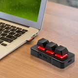 3-key One Handed nical ro Progammable USB+2.4G Wireless+BT 3 Mode Backlit Keyboard for PC Gaming Office Work