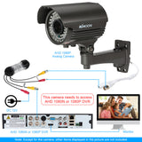 1080P AHD Bullet CCTV Analog Camera with 2.8 - 12mm Manual Zoom Varifocal Lens, 1/3" for Sony CMOS 2.0MP, Equipped with IR-CUT and 72 IR LEDs for Night Vision