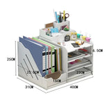 Magazine Holder Newspaper Rack Stationery Storage Box Desk Organizer for Document Letter File Tray Home Office School Supplies