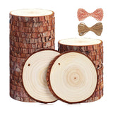 30Pc Natural Rounds Unfinished Wooden Circles Ornaments Craft Supplies Wood Slices 3.5-4.0 Inch
