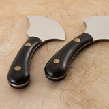 M390 Professional Leather Cutting Knife DIY Handmade Ultra Sharp Leather Skiving Thinning Tool with Ebony Handle Steel Blade