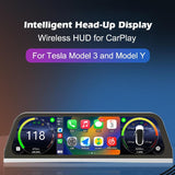 Car Head-Up Display Touch Screen HUD With Wireless Carplay Android Auto Speaker Navigation Speed Power For Tesla Model 3 Y
