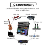 Mixer 6 Channels Live Sound Card All-in-one, Microphone 24 Kinds Of Dsp Effects
