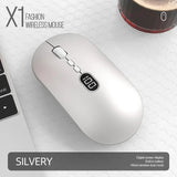 X1 Wireless Computer for Laptop with Battery Level Visible Rechargeable 2.4G Portable USB Mouse Silent Click Windows