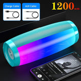 Portable Speakers Bluetooth Column Wireless Bluetooth Speaker Powerful High BoomBox Outdoor Bass HIFI TF FM Radio with LED Light