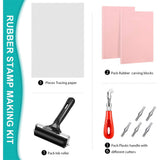 Rubber Making Kit,Block Printing Tool Kit,Linoleum Cutter with 6 Type Blades,Tracing Paper for Craft Stamp Carving