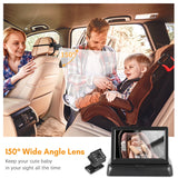 1080P Monitor for Baby Rear Facing Seat Display 150° Wide View Night Vision Car Mirror Camera