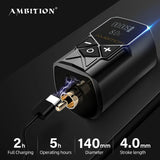 Ambition kuark Wireless Tattoo Battery Power Supply RCA Interface 1950amh portable LCD Display For Rotary hine Fast Charger