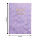 A7 Notebook 2024 English Planner Faux Leather Hardcover Mini Journal with Ink-proof Paper