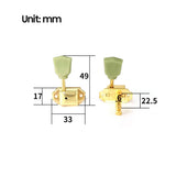 6pcs Open-Style Keys String Tuning Peg Vintage Tuners hine Head 3L3R for Folk and Electric Guitar