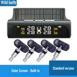 Car with display four wheel external wireless solar tire pressure monitor