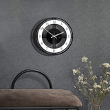 Nordic Style Wooden Wall Silent Transparent Acrylic Clock Home Living Room Corridor Study Decoration