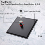 1pc Rain Shower Head, High Flow Large Rainfall Shower Head, Stainless Steel Shower Head, Replacement For Your Bathroom Showerhead (30.48cm Black)
