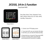 14 in 1 Quality Monitor Tuya WIFI CO/CO2 Detector Real Time Monitoring BIG Display Home Air Test Kits APP Control B