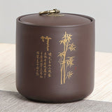 1pc Boutique Yixing Purple Sand Teapot with Golden Finish - Large Capacity Loose Tea Sealed Jar for Enhanced Tea Experience