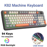 K96 nical Dual Mode Bluetooth-compatible5.0/2.4G Wireless 100Keys Red Switch Hotswap Gaming Keyboard For PC Laptop