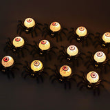 12PCS Halloween Scary Light-up Spiders Decorations Personalized Led Eyeball Light Battery Powered Indoor Outdoor Decoration