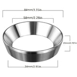 1pc 51mm 54mm 58mm Coffee Dosing Ring Precision Stainless Steel Coffee Funnel Strong Compatibility Coffee Dosing Rings