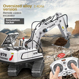Large 2.4G Alloy Remote Control Excavator Dump Truck Bulldozer Engineering Vehicle Children's Toy