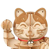 3D Wooden Puzzle Lucky -72Pcs Japanese Cats Welcome Display Greeting For Blessing Fortune Building Toys Gift Easy To Use