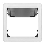RV Window With Blackout Curtain 75 Degree Opening Angle H500mm W500mm Cutout Push Out Window for RV Camper Trailer Van Aluminum