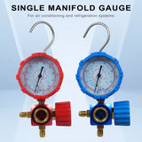 Air Conditioning Pressure Single Diagnostic Manifold Gauge with Clear Scale Fits R410A R22 R134A R404A Refrigerants