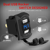 4.2A Dual USB Port Socket Adapter Outlet Waterproof Phone Charger for Rocker Marine Switch Panel on Boat RV Vehicle